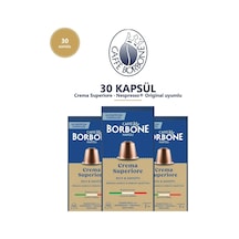 Caffe Borbone Crema Superiore 30'lu Nespresso Uyumlu Alüminyum Kapsül Kahve 3x10 Yumuşak İçim Tett 07/2027