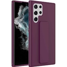 Samsung Galaxy Uyumlu S22 Ultra Kapak Standlı El Tutacaklı Silikon Kılıf