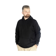 Mode Xl Erkek Sweatshirt Kapşonlu Kanguru Pocket Basic 20562 Siyah 001