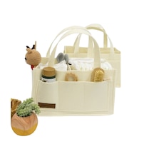 Keçe Anne Bebek Bakım Çantası, Yenidoğan Alt Açma Değiştirme Organizer, Taşınabilir Düzenleyici, Bej