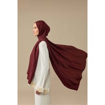 Imannoor Bambunoor Bordo Naia Pamuk Şal 70x210 Bordo