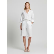 Xint Beyaz %100 Keten Oversize Şort 275453