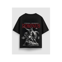 Yolo Street Domınus Antik Roma Savaşçı Baskılı Oversize T-shirt Premium %100 Pamuk Street Style Siyah