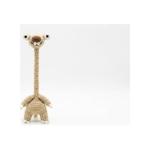 Uzun Boyunlu Amigurumi Karakter Süsü, %100 Pamuk Ve Çok Amaçlı Kullanım Açık Gri