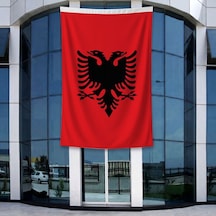 Arnavutluk Ülke Bayrağı 140gr Premium Raşel Kumaş 400x600cm Diğer