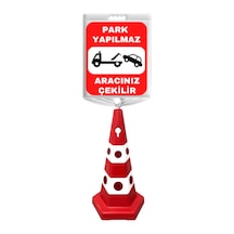 Park Yapılmaz Aracınız Çekilir Çift Taraf Baskı Kırmızı Ultra Kedi Gözlü Ağırlıklı Koni Seti Trafik Dubası