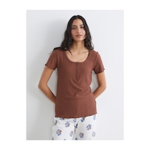 Lcw Dream Ekru Desenli Kadın Pijama Takımı