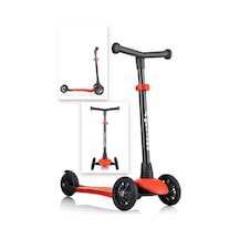 Wellgro Turbo 3 Tekerli Yükseklik Ayarlı Scooter, Kırmızı Kırmızı