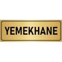 Metal Yönlendirme Levhası, Departman Kapı İsimliği Yemekhane 10x20 cm Altın Renk
