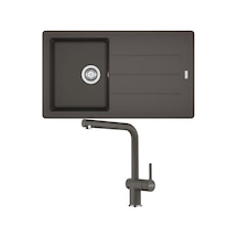 Franke Bfg 611 Granit Slate Grey Evye, Active Plus Doccia Krom Spiralli Armatür Seti Gri