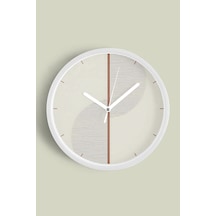 Soyut Modern Tasarım Duvar Saati - 30cm - Önü Camlı Beyaz Kasa - Sessiz Mekanizma-jh0150 Beyaz
