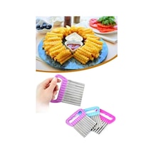 Bev Kitchen 1 Adet Şekilli Patates Cips Dilimleyici Kesici Doğrayıcı Tırtıklı Patates Dilimleme Doğrama Aparatı Diğer