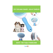 Otomatik Temizlenen Kedi Köpek Tüy Tarama Fırçası Mavi