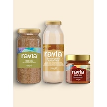 3'lü Ürün - Ravla Badem İçeceği Konsantresi - 250g /ravla Salgı Balı Meşe Kaynaklı - 250g/ravla İğde Unu 100g