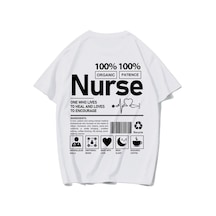 Brz Collectıon Brz Collection Unisex Oversize Nurse T-shirt Beyaz