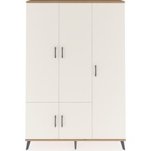 Arges Dolap 7 Raflı 5 Kapaklı Tek Askılı 132x30x195 Çam-aytaşı/antrasit Aytası/antrasıt