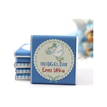 Dark Brown Hoşgeldin Bebek Çikolatası İsim Yazılabilen Hediye Çikolata EB001 72 Adet