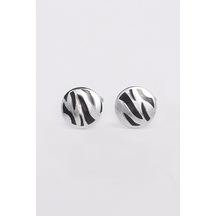 Erkek Oval Gümüş Rengi Kol Düğmesi-46685