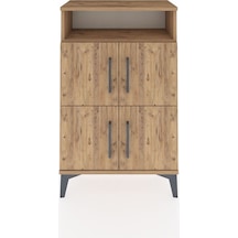 Arges Komodin Tek Raflı 4 Kapaklı 60x30x96 Çam-çam Çam