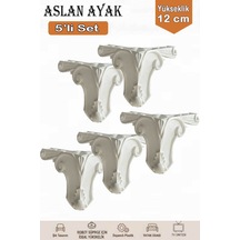 Aslan Ayak 12 Cm 5 Adet Mobilya Tv Ünitesi Kosol Dolap Komidin Genç Ve Çocuk Odası Ayağı Beyaz