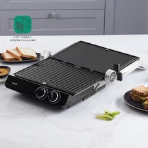 Grilliant 1342h 3 İn 1 Inox Gövde Çift Taraflı Xl Döküm Plaka Tost Ve Izgara Makinesi