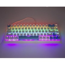 Spelt Skylion K68 68 Tuşlu Aydınlatmalı Drinkey Red Kırmızı Switch Mekanik Kompakt 65% Klavye Beyaz