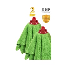Welsoft Balerin Mop Yedek Başlıklı 2 Adet Yeşil Mop, Papas 45x60