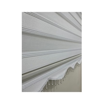 Beyaz Sim Detaylı Boncuklu Zebra Stor Perde Beyaz - 338292932 Beyaz