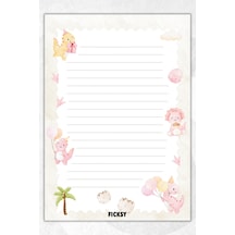 A5 Dinozor Bloknot Çizgili Defter - 50 Yaprak - Memopad - Notepad - Not Defteri - Not Kağıdı Bej Bej