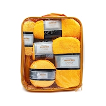 Samdoo Araç Temizleme Seti - 9 Parça Mikrofiber Bez, Eldiven Ve Sünger Turuncu