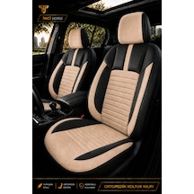 Hyundai Accent Era 2006-2011 Uyumlu İnci Serisi Tay Tüyü Bej Siyah Premium Koltuk Kılıfı