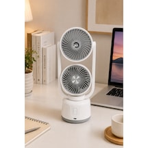 Taşınabilir Spreyli Çift Başlıklı Şarjlı Mini Vantilatör, Usb Şarjlı Taşınabilir Fan, Sessiz Soğutucu Sprey Mist Fan, Ev Ofis Yaz Gri - 908664352