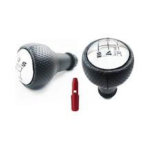 Peugeout 301 Deri Vites Topuzu Siyah-krom siyah