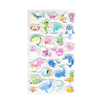 Sticker Eva Kabartmalı Stiker Çıkartma Defter Etiket Xk010 14x24 Cm - Sevimli Balıklar Çok Renkli
