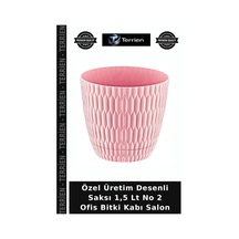 Özel Üretim Desenli Saksı 1,5 Lt No 2 Ofis Bitki Kabı Salon