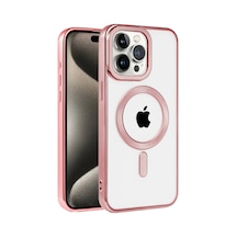 Apple iPhone Uyumlu 14 Pro Kılıf Kronos Magsafe Kapak - Rose Gold İtdark33013