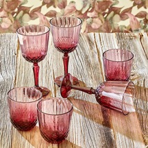 Bella Maison Colore Kesme Kadeh 6'lı Gül Kurusu 310 CC Pembe