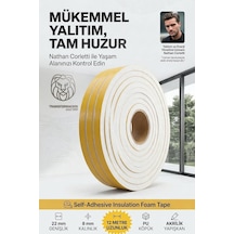 Tr 12 Metre Bölünebilir Kapı Pencere İzolasyon Süngeri 22x8 Mm Yapışkanlı Yalıtım Bandı 723807