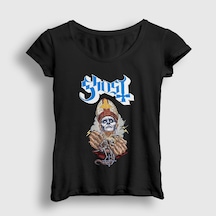 Presmono Kadın Hands Ghost T-shirt Siyah