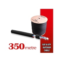 Qport Yüksek Bakır Utp 23Awg 0.58 MM Dış Ortam Cat6 Outdoor Kablo 350 Metre