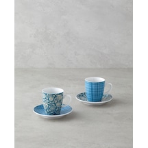 English Home Ember Porselen 4 Parça 2 Kişilik Kahve Fincan Takımı 80 Ml Turkuaz