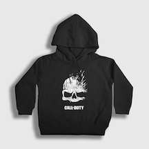 Presmono Unisex Çocuk Skull Call Of Duty Kapüşonlu Sweatshirt Siyah