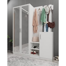 Moon Portmanto Vestiyer Ayakkabılık Beyaz 160 cm  -Ücretsiz Kurul