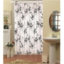 Polyester Su Geçirmez Banyo Duş Perdesi, Tek Ebat, Glsrn182838485868688898, Siyah Diğer