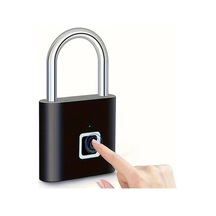 Meridiangoods Siyah Tip-c Parmak İzi Kilidi 20 Parmak İzi Kaydı Çinko Alaşım