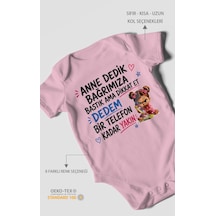 Morivokids Anneye Ve Dedeye Özel Kısa Kollu Bebek Body %100 Pamuk Koyu Pembe
