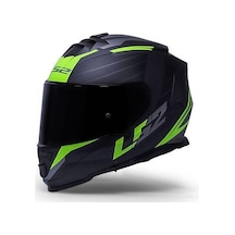 Ls2 Storm 2 Nerve Neon Sarı Kapalı Motosiklet Kaskı Siyah Camlı Yeşil