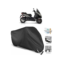 Piaggio Mp3 300 Motosiklet Branda (Bağlantı, Kilit Uyumlu)-Siyah (457221248)-Arka Çanta Uyumlu Değil-Tokalı