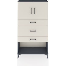 Arges Dolap 2 Raflı 3 Çekmeceli 2 Kapaklı 88x30x163 Antrasit-aytaşı Antrasit