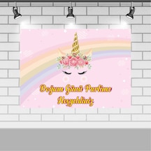 Unicorn Konsepti Doğum Günü 50X70 Cm Unicorn Doğum Günü Konsept